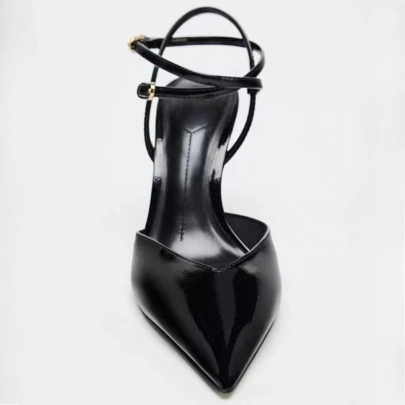 

Sexy Designer Brand Sandals Women Pumps Elegant Fashion Party Dress Shoes Hollow Pointed Toe Ankle Strap Thin High Heels Ladies