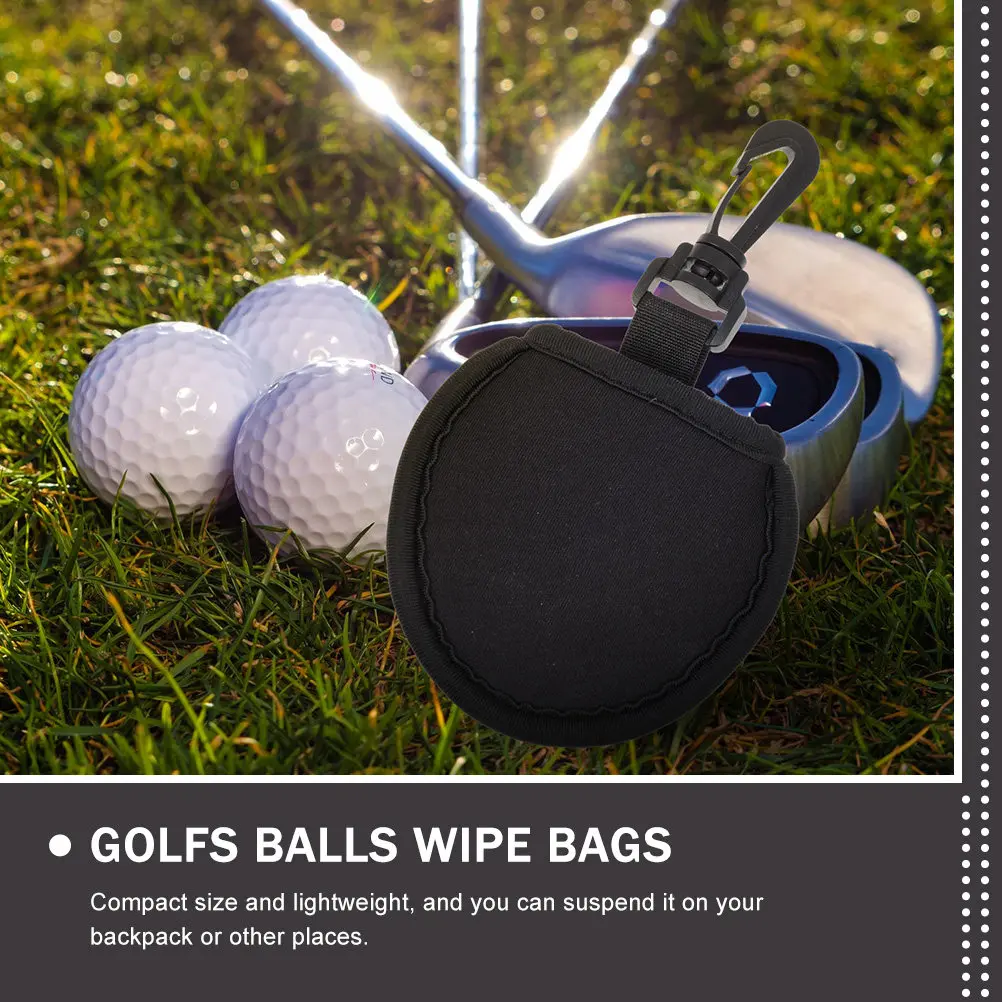 

2Pcs Golf Balls Cleaner Pouches High-Density Fabric Scratch-Free Wiping Bag Easy-Carry Hanging Design for Bag Backpack Car Golf