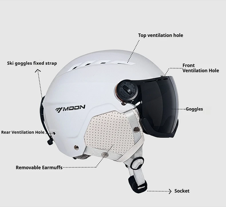 MOON All-Season Ski Helmet – Ergonomic and Impact-Resistant for Skiing, Snowboarding, and Winter Adventures