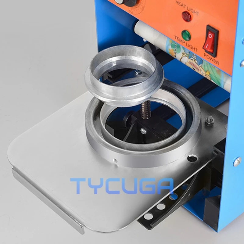 Profesjonalna ręczna zgrzewarka do kubków z technologią grzania do kubków o średnicy 72, 78, 90, 95 mm, do napojów, herbaty bubble tea.