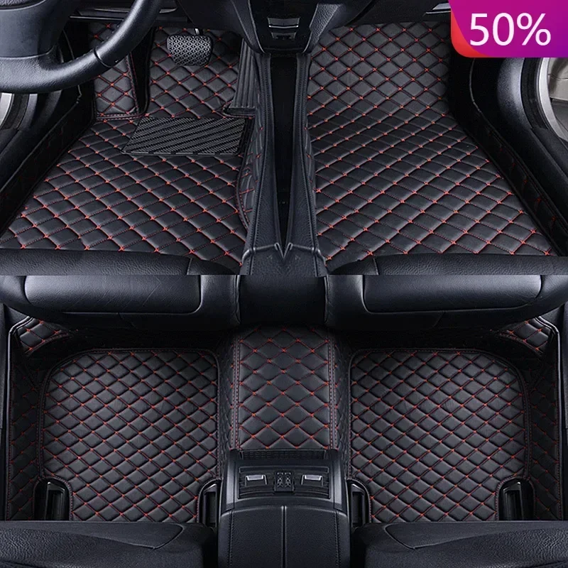 Custom Car Floor Mats For Volvo V40 2012 2013 2015 2019 Leather Floor Durable Rugs Full Protector Auto Accessories Foot Carpet