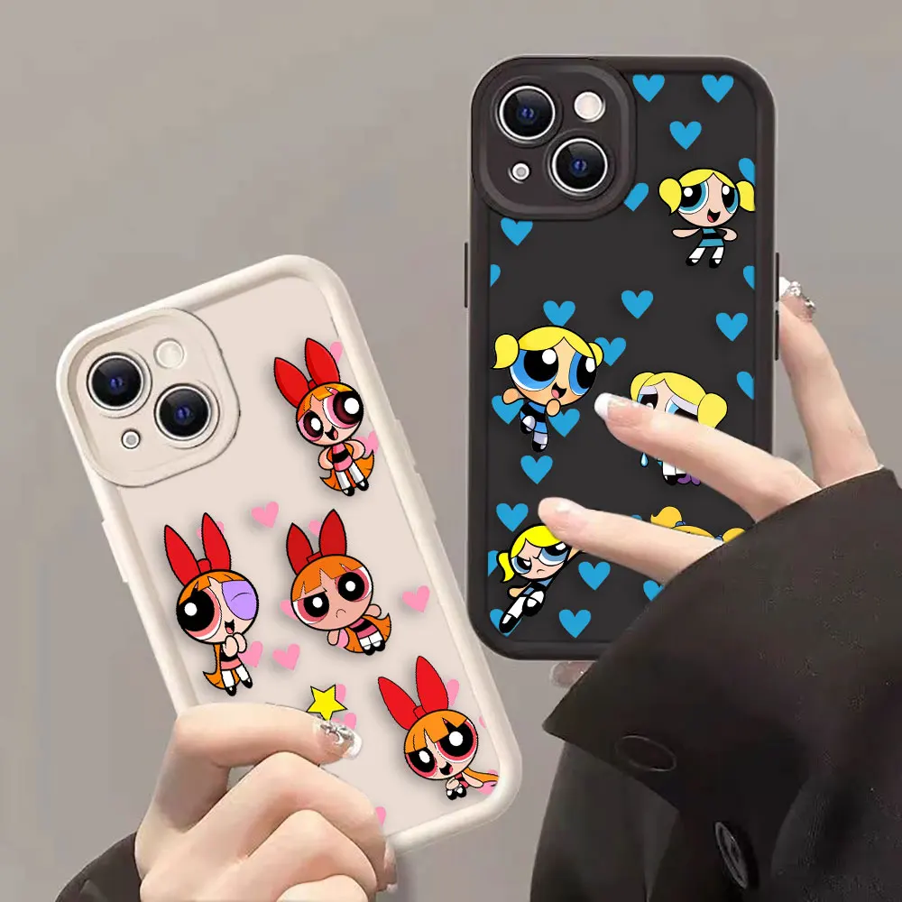 Cute The P-Powerpuff Girls Phone Case For iPhone 15 14 13 12 11 16 XS Max X XR SE 7 8 6 6S Plus Shock16of Silicone Case Funda