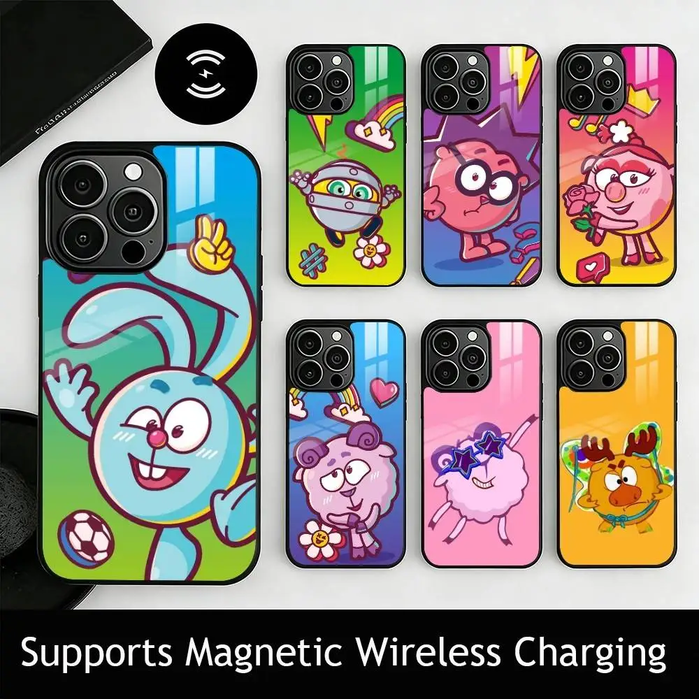 Cartoon Smeshariki Kikoriki gift Phone Case For iPhone17,16,15,14,13,12,11 Plus,Pro Allows magnetic wireless charging