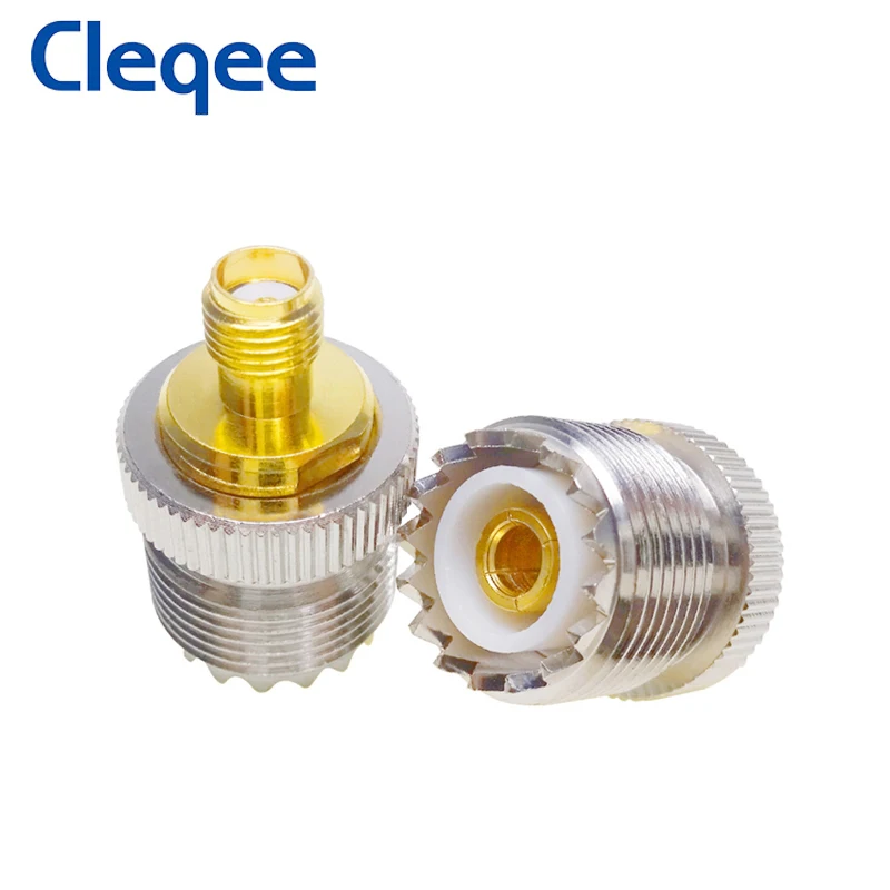 Cleqee 1 قطعة SMA أنثى إلى UHF أنثى RF محوري موصل محول SO-239 SO239 لتحويل SMA