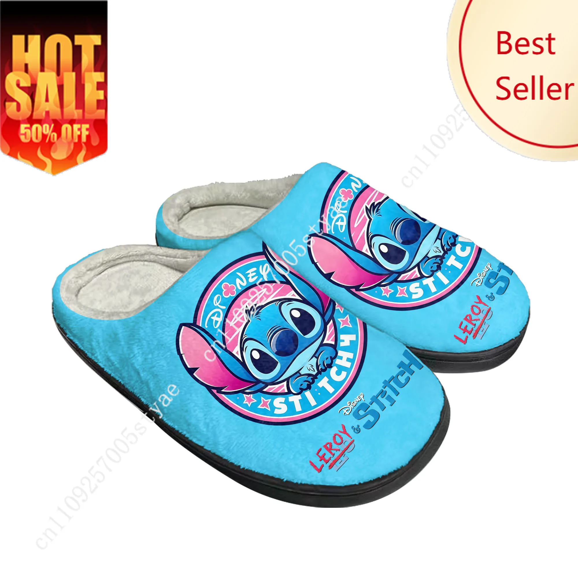 

Stitch Cotton Slippers Disney Cartoon Decorate Plush Indoor Shoes Design Your Photo Party Holiday Gifts Custom Shoe