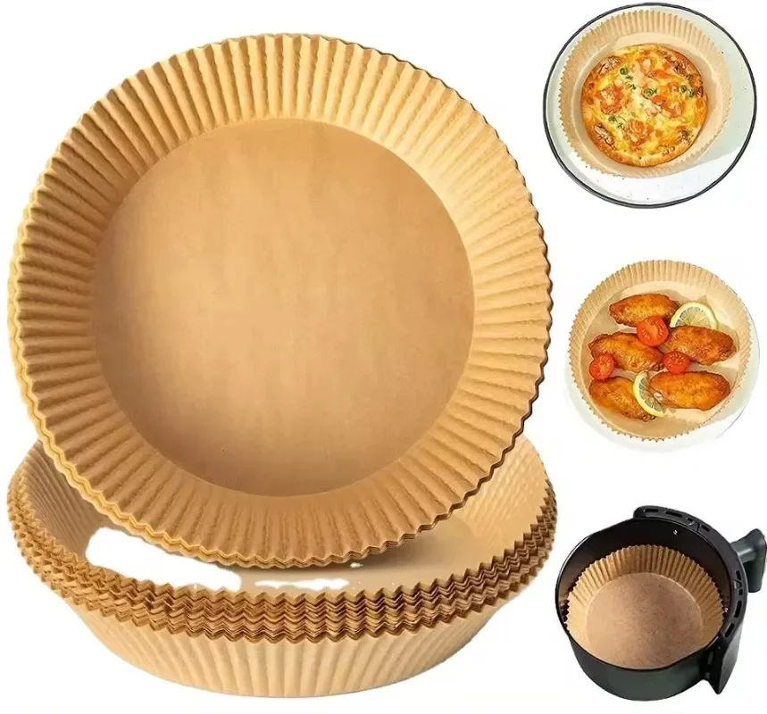 일회용 에어프라이어 종이 들러붙지 않는 주방 제빵 에어프라이어 매트 내유성 전자렌지 바비큐 패드 제빵 종이 라이너 액세서리