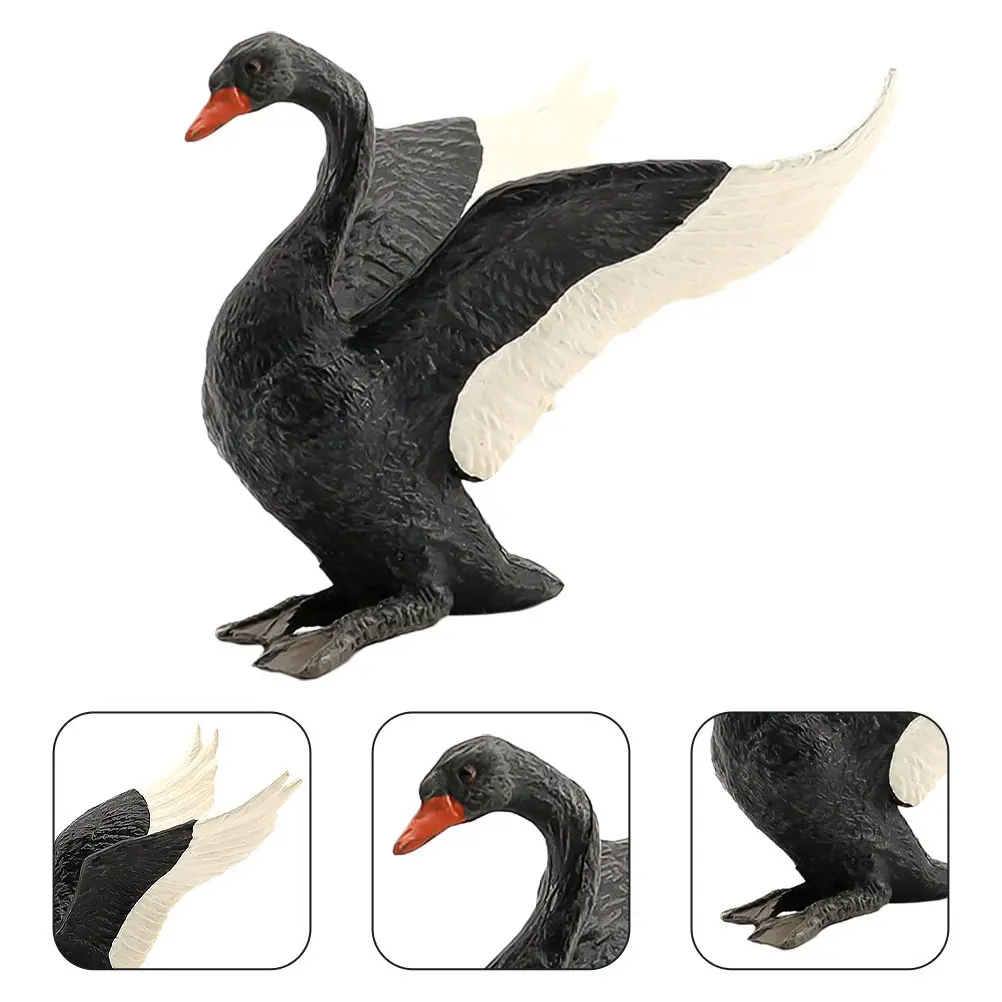 Swan Animal Plastic Simulation Decorative Ornament Kids Cognitive Home Tabletop Creative Adornment Swan Model Animal Figurine