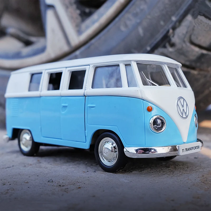 1/36 Diecasts Volkswagen Miniature Cars VW T1 Bus Toys Alloy Diecasts Scale Metal Collection Cars Models Vehicles Kids Toy Cars