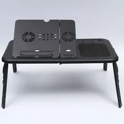 Folding Laptop Desk Adjustable Computer Table Stand Foldable Table Cooling Fan Tray For Bed Sofa Notebook