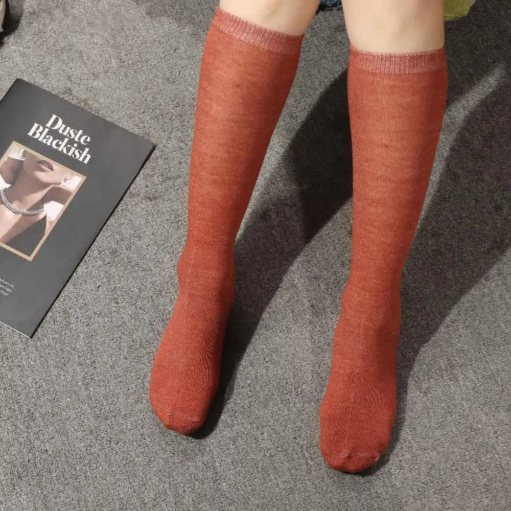 

Теплые повседневные женские студенческие хлопковые чулочно-носочные изделия для девочек, женские чулки, носки до колена