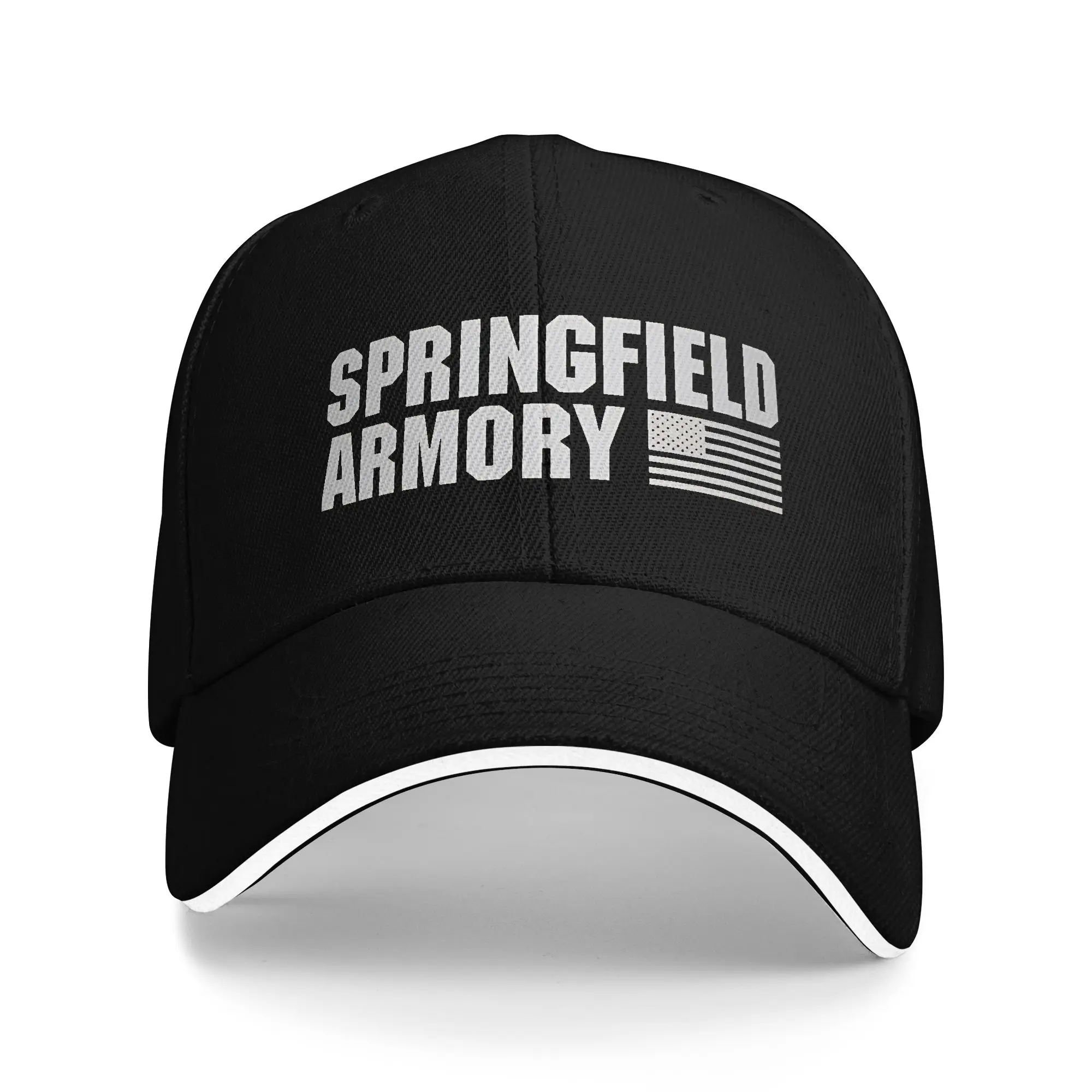 Sun Baseball Cap Springfield Armory  Print Trucker Hat Sun-Proof Fitted Retro Outdoor Gym Snapback Cap