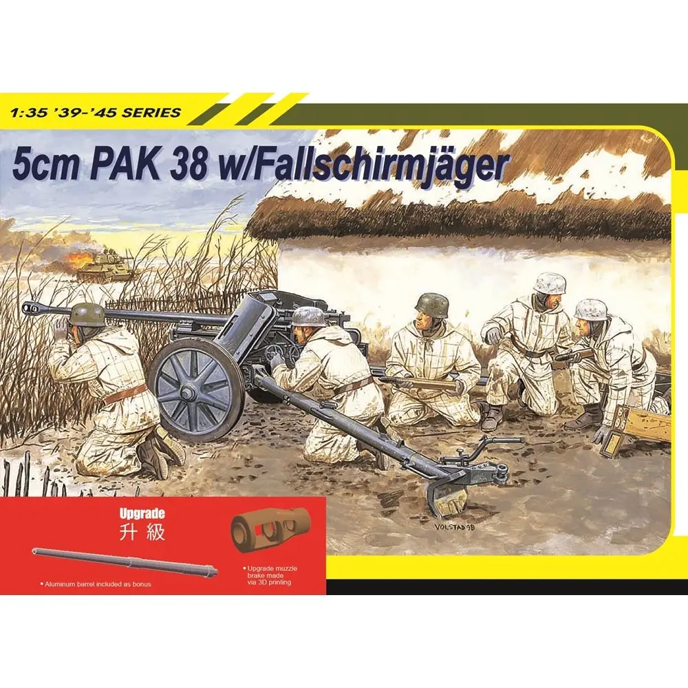 DRAGÃO 6118 1/35 5cm PAK 38 c/Fallschirmjeger - Kit de modelo em escala