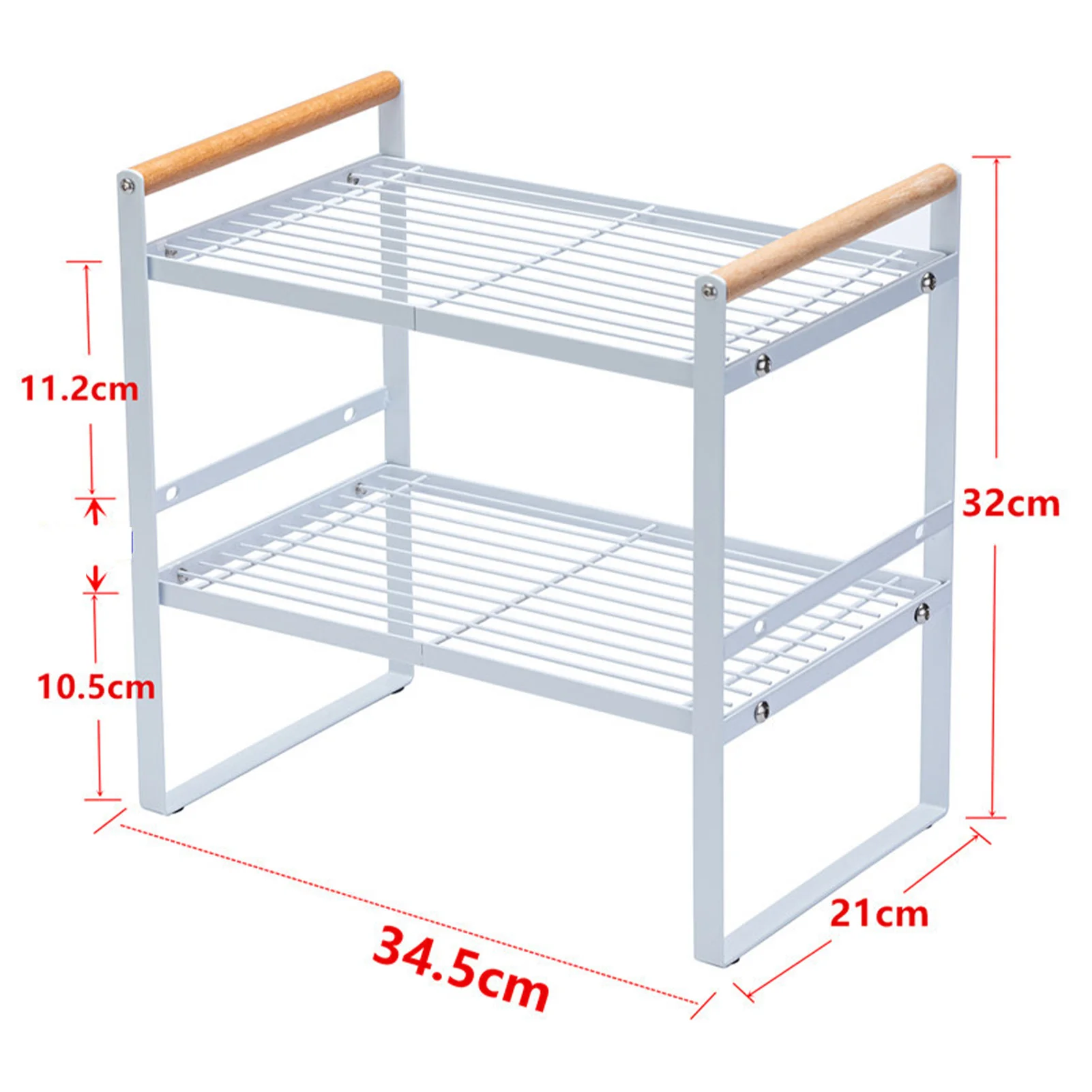 

Двухуровневая кухонная полка-органайзер с двойным слоем, нескользящая, многофункциональная, для хранения на кухне
