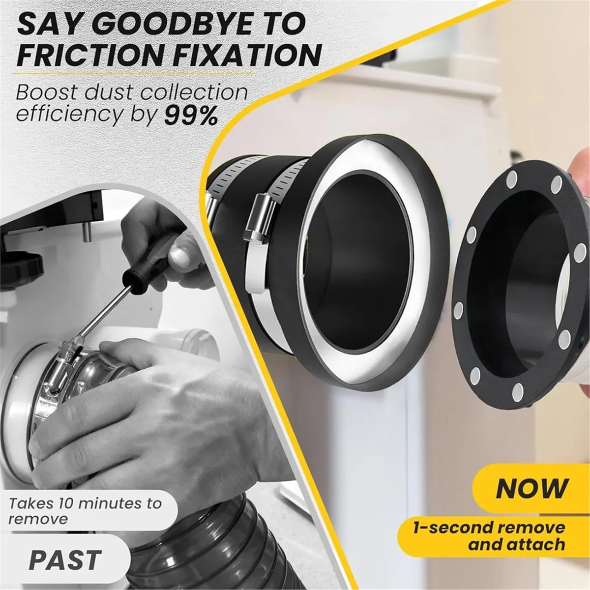 

2026 New 4"Magnetic Dust Collection Fittings,8 High-Strength Magnets,One-to-Many Magnetic -Kit,1s Connect and Disconnect