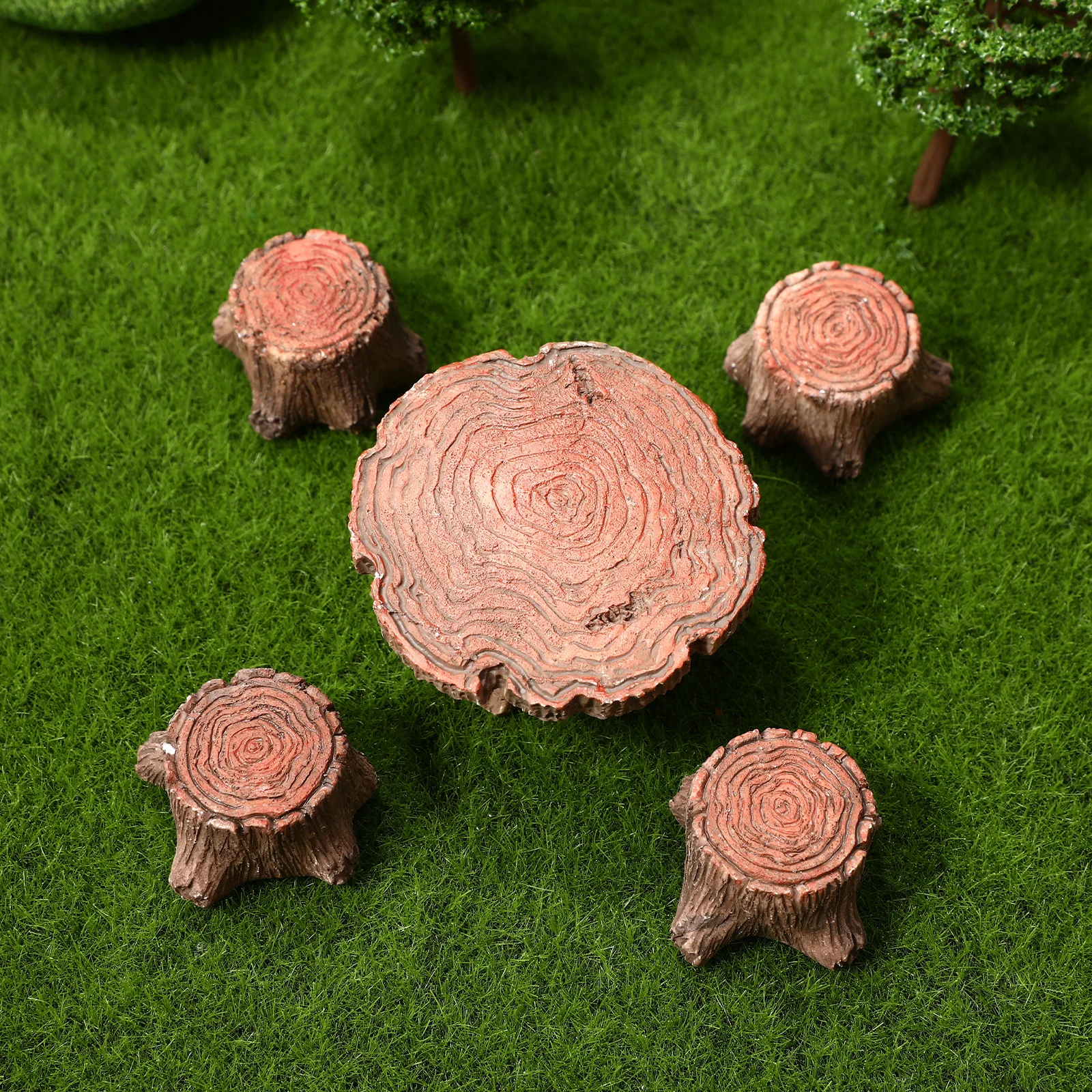 

1 set 1 Set Mini Resin Table Chair Decor Fairy Garden Ornament Simulation Furniture For Home Room Office Diy Mini