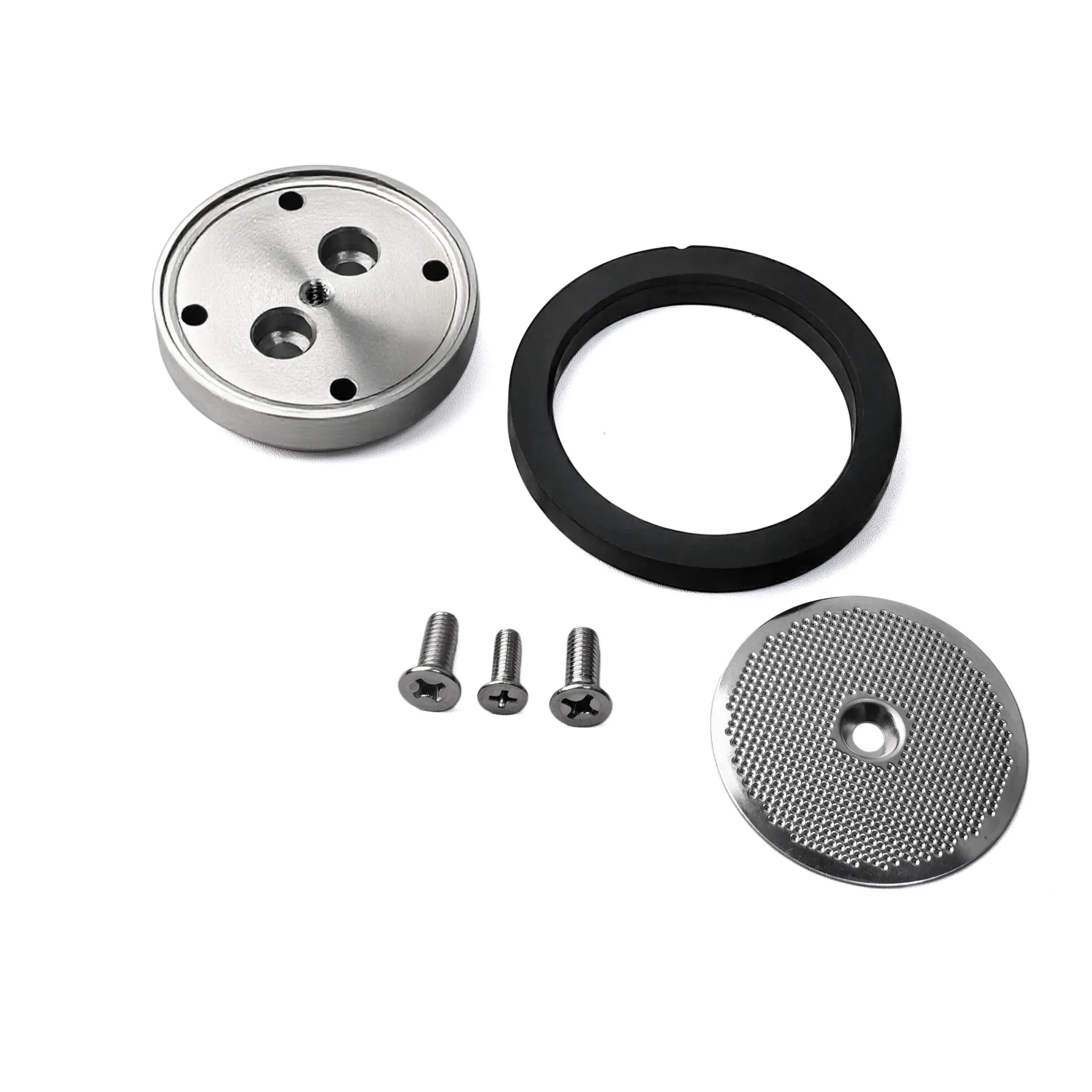 Stainless Steel Brew Head Kit 54mm Includes Shower Screen Silicone Gasket and 3 Screws for Gaggia Classic Coffee Carezza Tebe