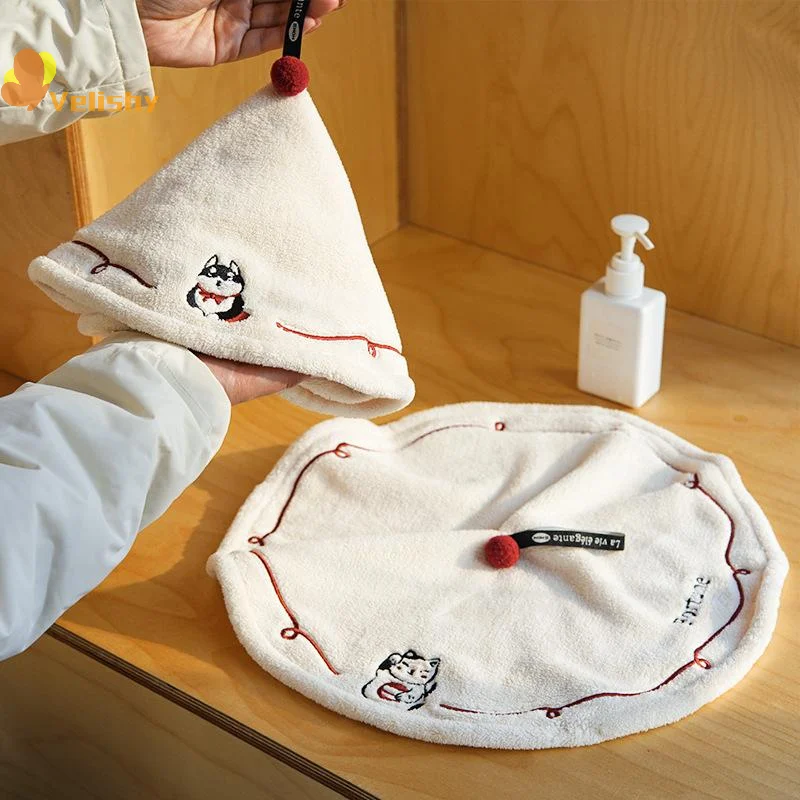 منشفة يد معلقة فاخرة للمنزل للحمام والمطبخ للأطفال والكبار سميكة ماصة بدون ذرف منشفة تجفيف مطرزة #1