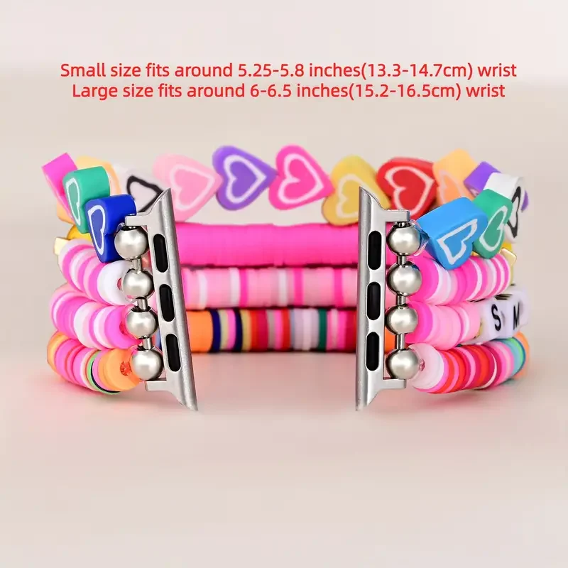 Bohemian bead bracelet compatible with iWatch strap 38mm 40mm 41mm 42mm 44mm 45mm 49mm for women, fashionable handmade elastic s