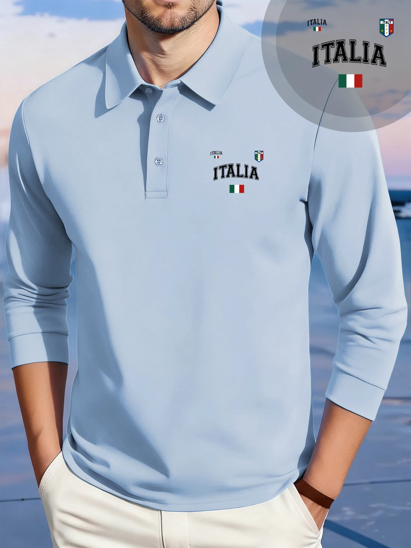 Italia Italian Flag Printed Men Polo Shirts New Button Clothing Breathable Soft Formal Dress Autumn Casual Business Tops