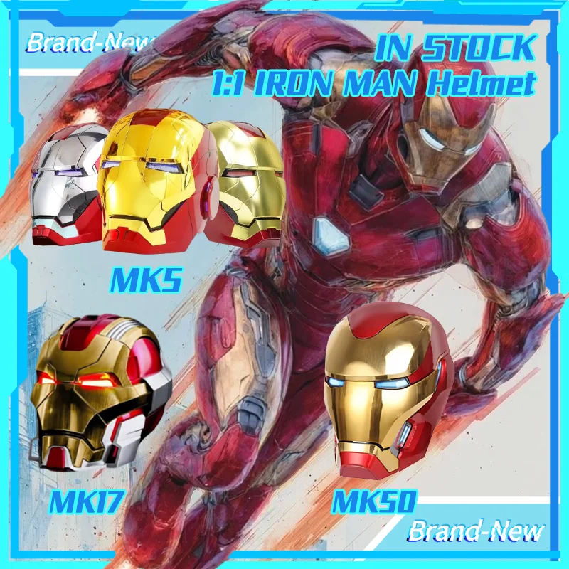 

Шлем Железного человека MK5/MK17/MK50 с электрическим голосовым управлением, носимая маска 1:1 с автоматическим открыванием и закрыванием, модель-фигурка, игрушка, подарок
