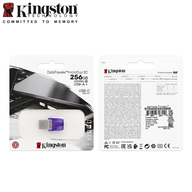 محرك أقراص فلاش USB Kingston-OTG ، DTDUO3CG3 ، USB ، محرك أقراص قلم Type-A ، محرك قلم Type-C ، 64 جيغابايت ، جيغابايت ، جيغابايت ، عصا الذاكرة لفون 15 برو