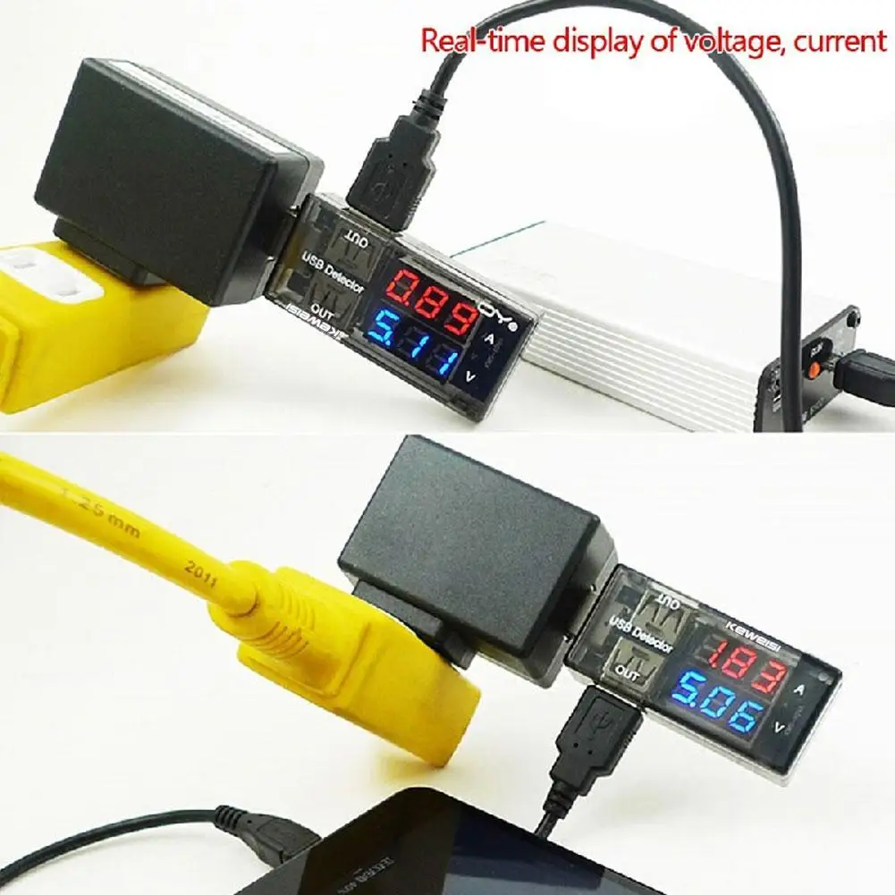 1PC Dual USB Current Voltage Charging Tester Battery Voltmeter Ammeter Charger Doctor Mobile Power Charging KWS-10VA