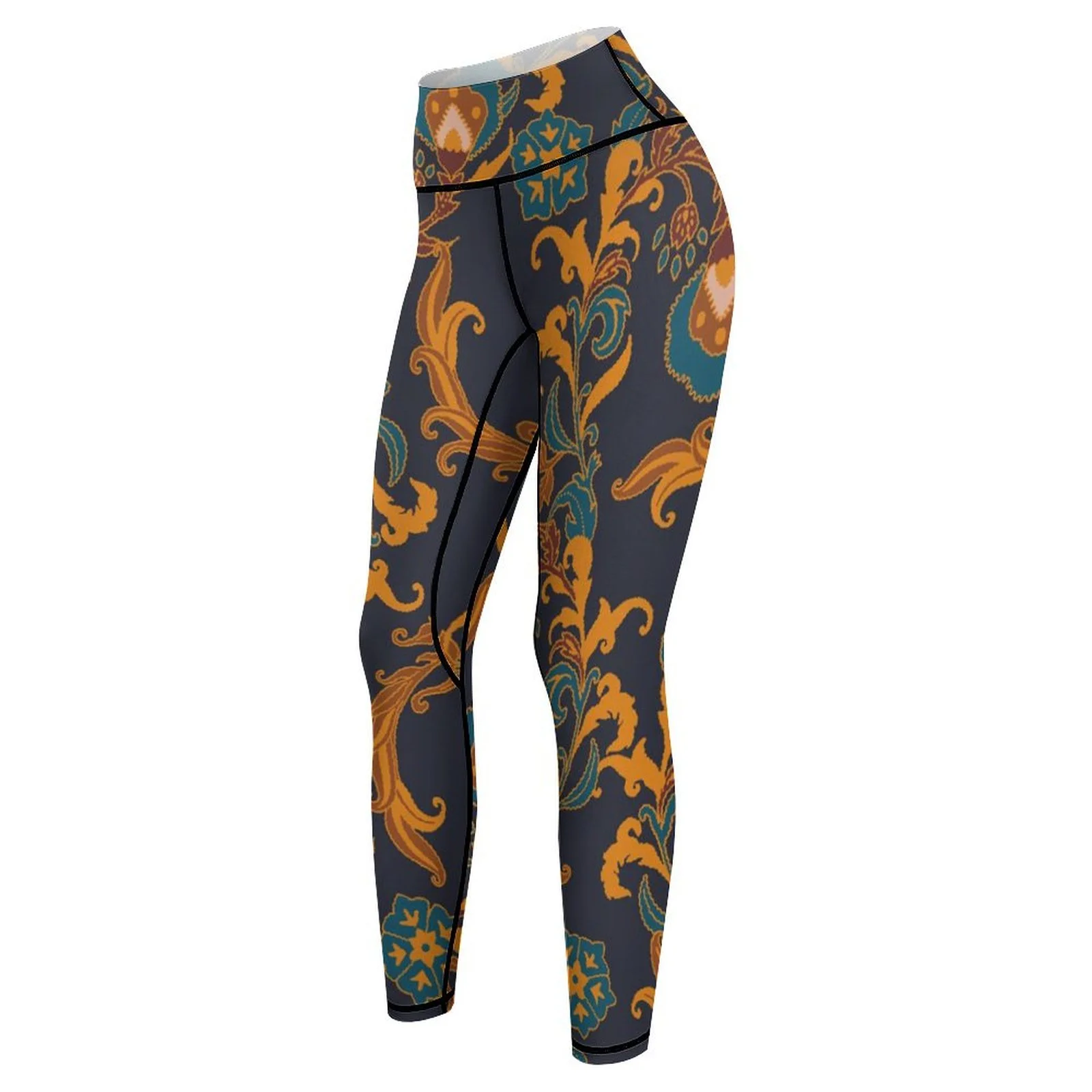 Buysing Sexy Leggings Calças Paisley Calças Inverno Cintura Skinny Ginásio Lazer Calças Justas Térmicas Yoga Roupas para Mulheres