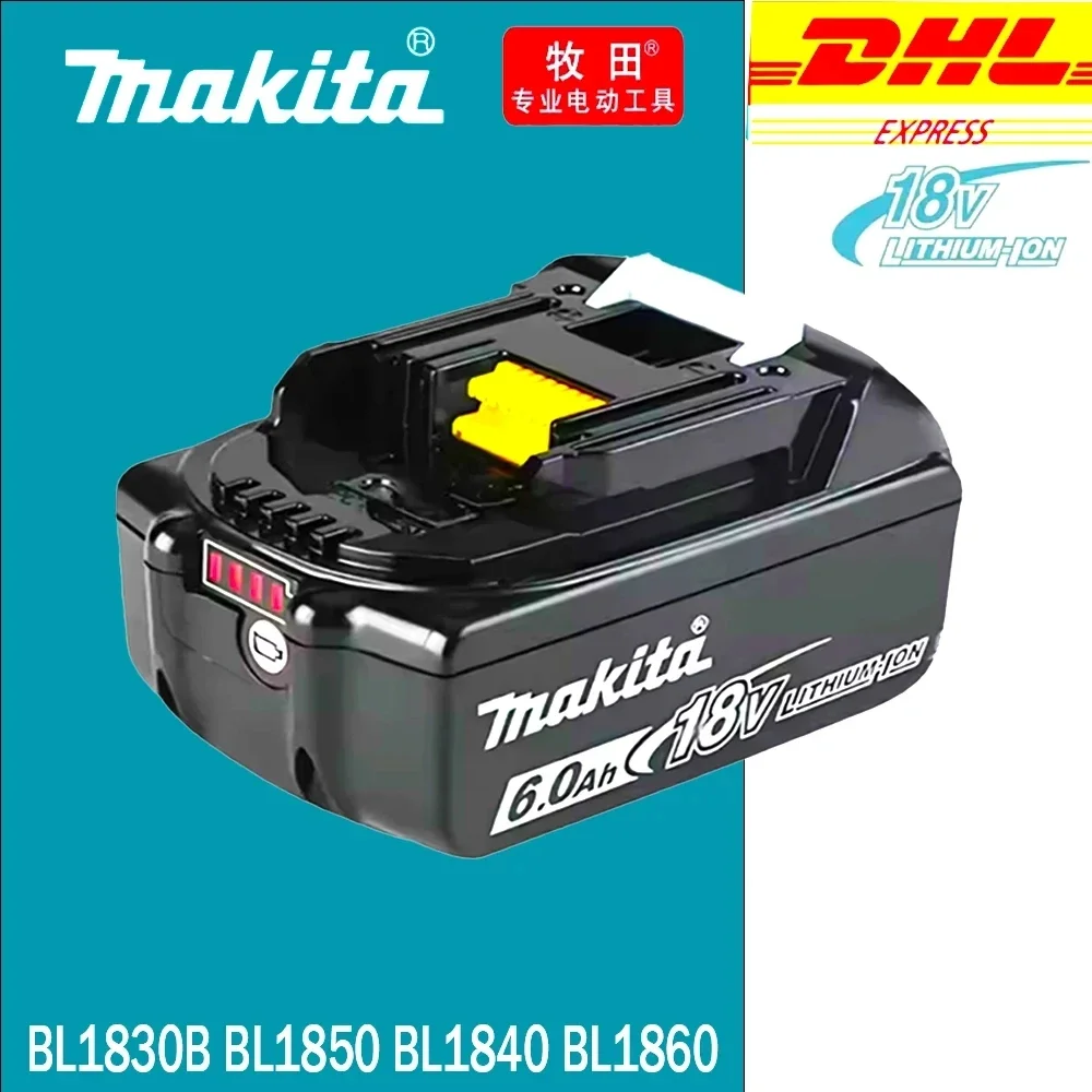 

Original Makita Lithium-Ion Rechargeable Battery 6.0Ah 18V BL1860 BL1830 BL1850 BL1860B Replacement Battery for Power Tools