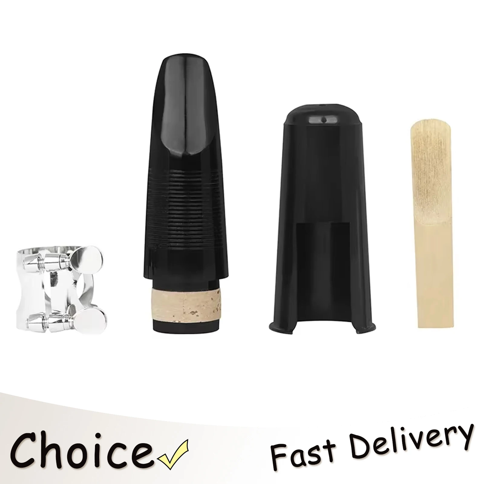 IRIN Clarinet Mouthpiece Set Black Pipe Threaded Metal Clip ABS With Mouthpiece Clip Cap Reed Clarinet Instruments Accessories