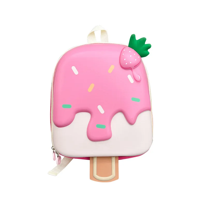Mochila infantil fofa de desenho animado, mochila escolar de jardim de infância, bolsa de sobremesa leve para bebê em formato de sorvete