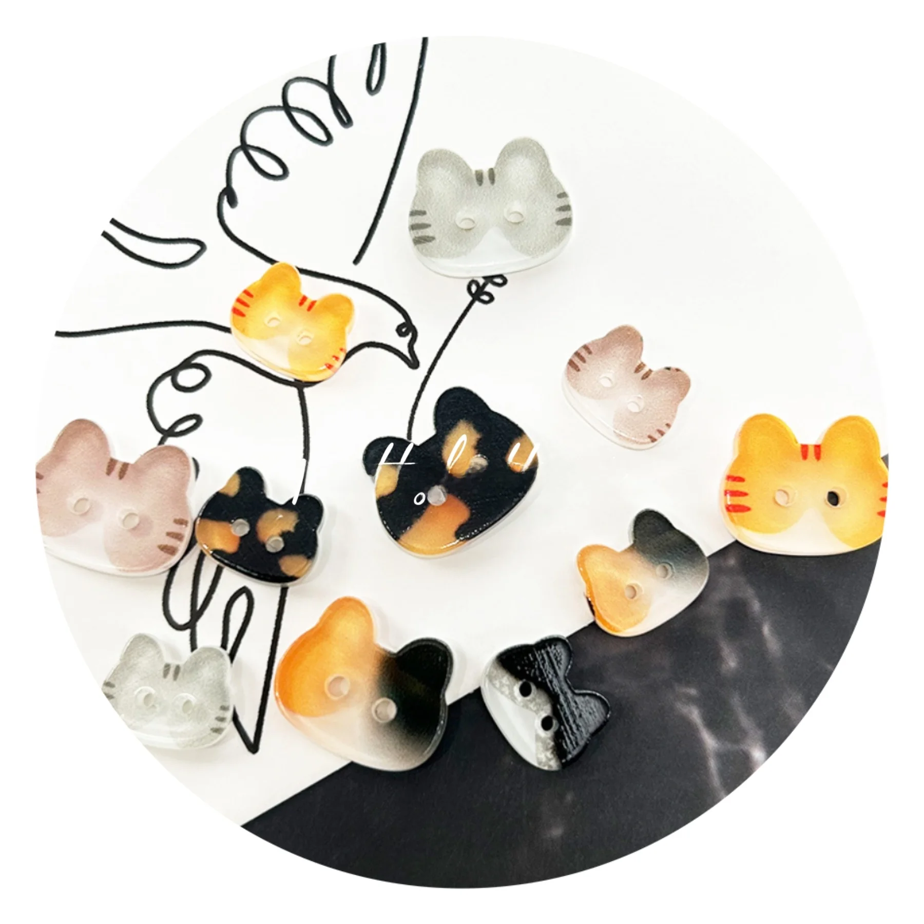 

Очаровательные мультяшные пуговицы из смолы ручной работы для декора одежды, маленькие пуговицы-глазки, креативные принадлежности для рукоделия