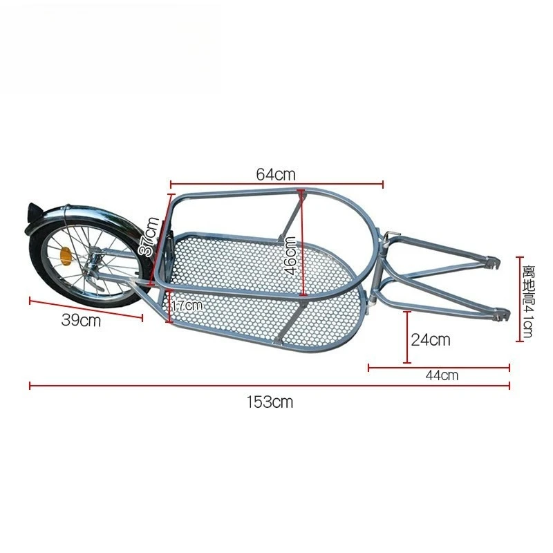 Bicycle Luggage Trailer Single Wheel Rear Pull Shopping Cycling Trailer with Cargo Bag Unicycle