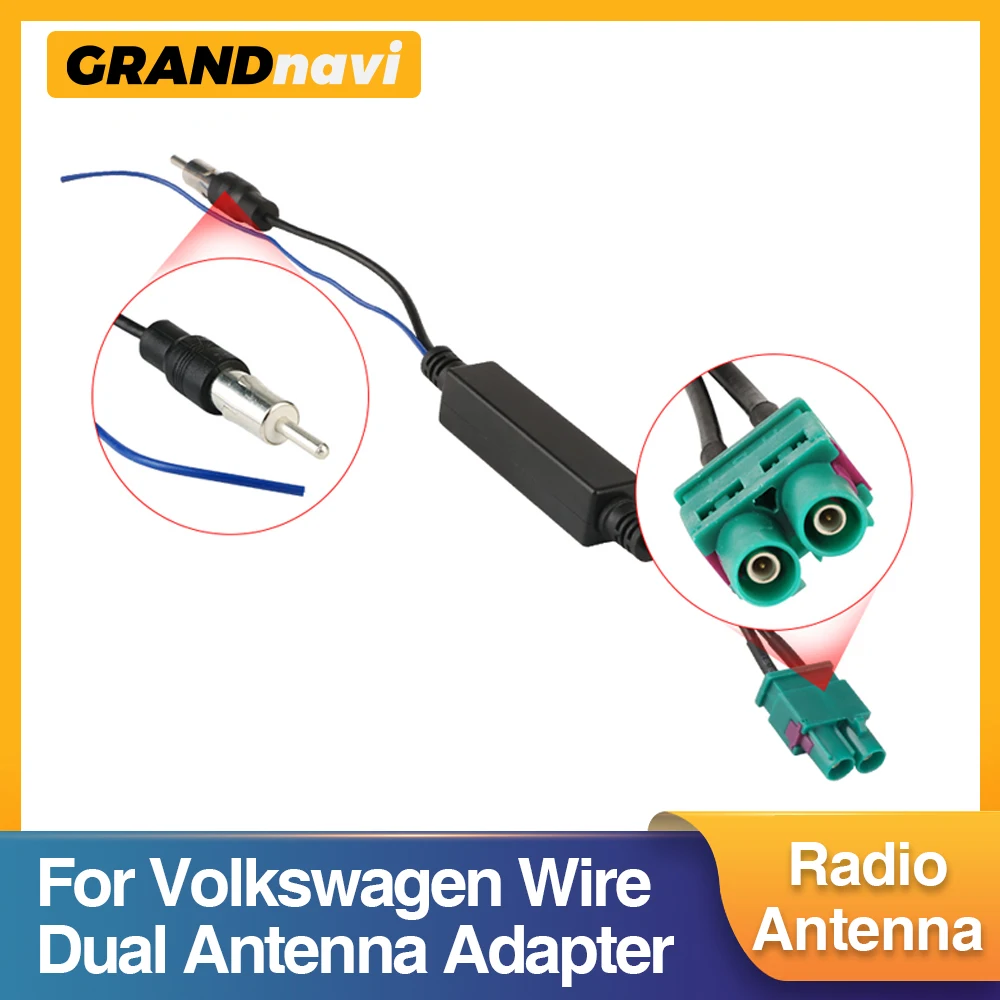 Grandnavi For VW Radio Dual Connections Radio Cable Adapter Cable