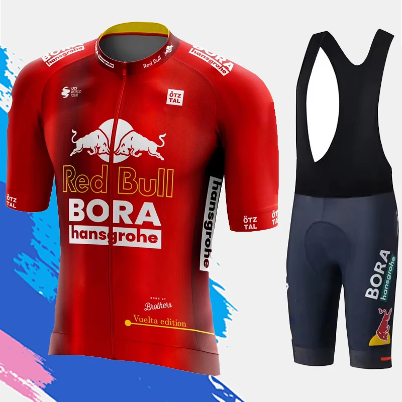 

2025 RedBull Cycling Equipment Men's Blouse Summer Bike Jersey Bib Clothing Pants Gel Man Jerseys Short Shorts Mountain Uniform