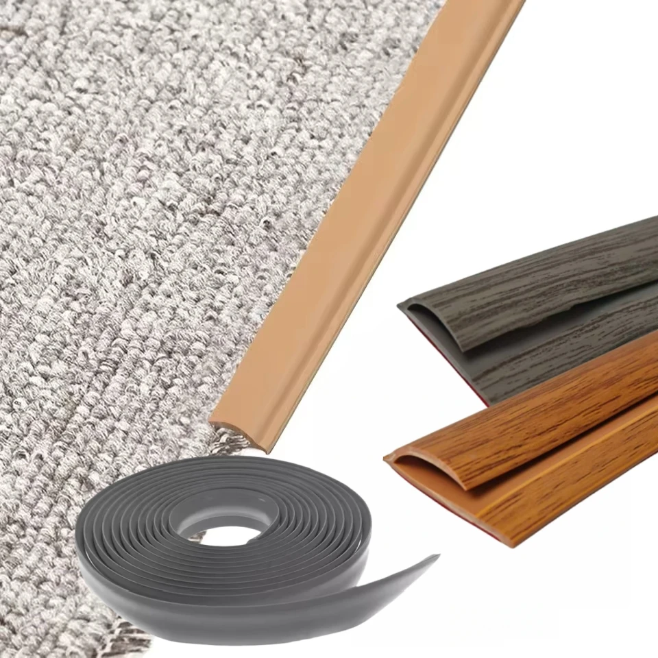 1 قطعة 39.37in 3.5cmX1cm عالية الجودة PVC السجاد حافة شريط الكسوة كوتابل مرنة الطابق الانتقال قطاع آمنة مقاوم للماء البساط حافة