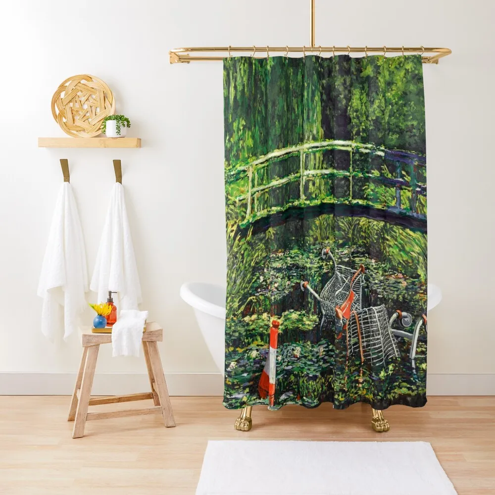 

Show Me The Monet Shower Curtain Bathroom And Shower Waterproof Bath And Anti-Mold Shower Bathroom Luxury Bathroom Curtain