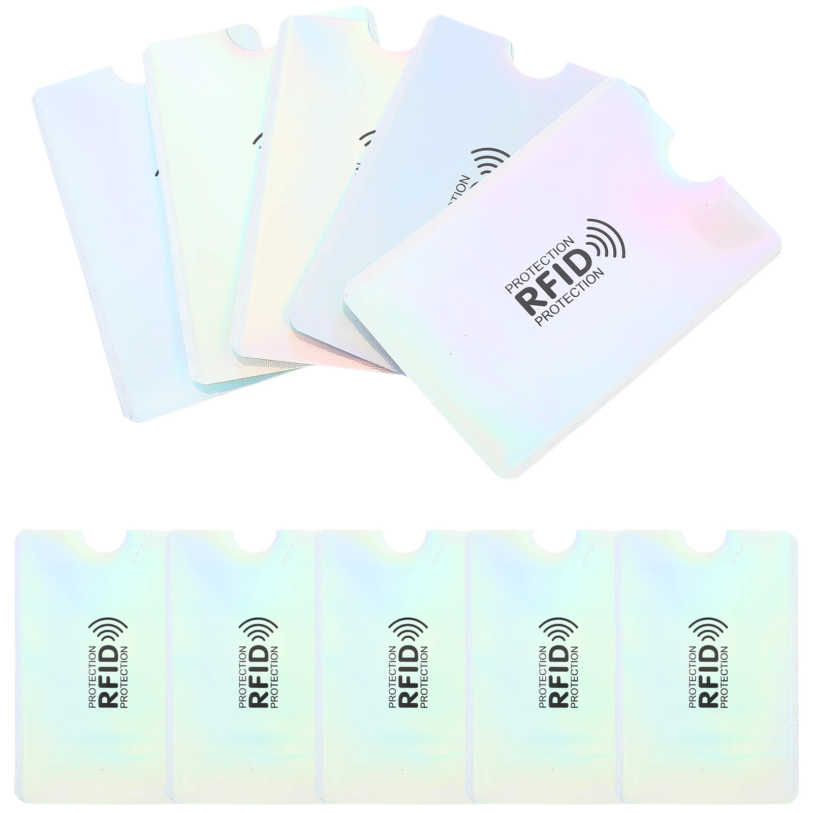 10 قطعة حافظة بطاقات حجب Rfid من رقائق الألومنيوم متعددة الأغراض حامل بطاقة الائتمان أغطية حماية للسفر والتسوق والأعمال