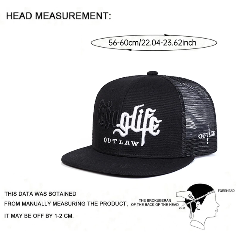 2025 شخصية جديدة الموضة Webhat البلطجة الحياة المطرزة الهيب هوب قبعة في الهواء الطلق الترفيه اليومي ظلة قبعة حافة مسطحة قبعة بيسبول #6