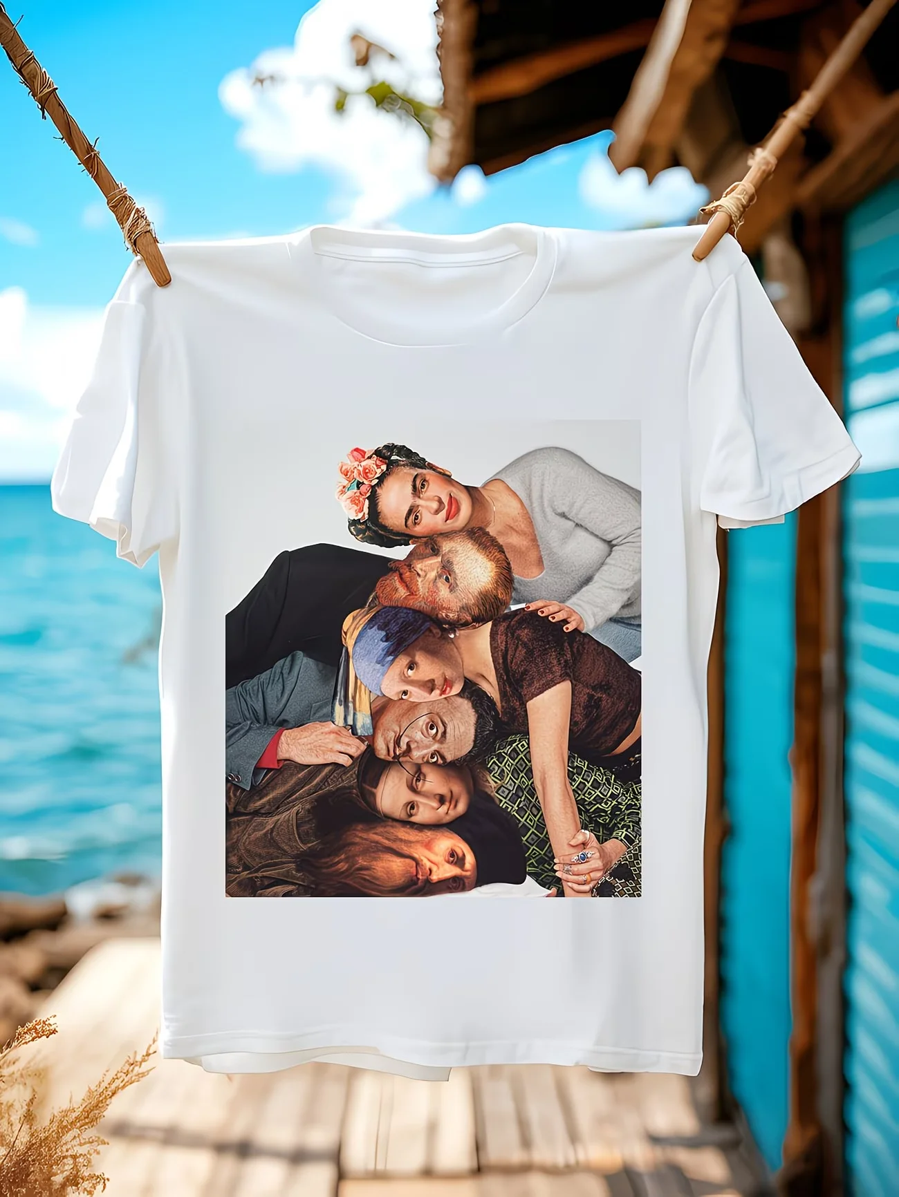 Women's Graphic T Shirt Streetwear Tee Oversize Summer Novelty Fun Art Parody Van Gogh, Da Vinci Dali & Friends Parody Portraits