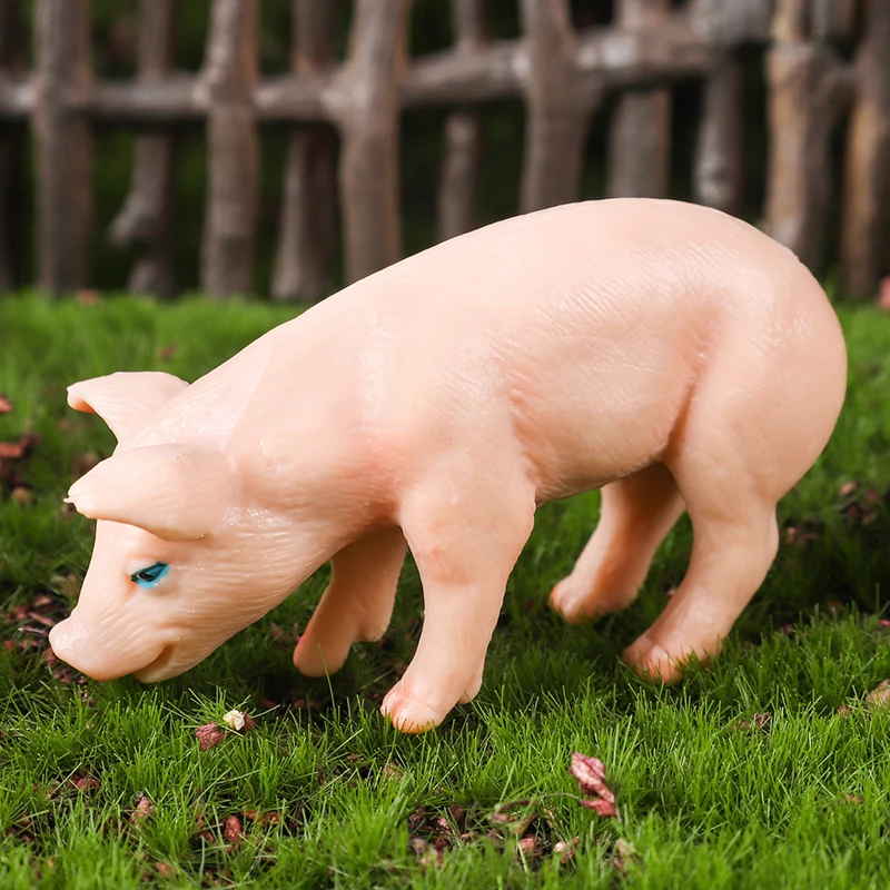 Oenux zwierzęta gospodarskie Model symulacja świnia świnia świnia dzik świnka dzika świnka dzika figurki drobiu figurka edukacyjna zabawka dla dzieci