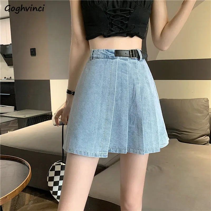 

Denim Mini Skirts Women S-5XL Pleated Casual Tender Preppy Style High Waist Y2k Girls All-match Fashion Aesthetic Hotsweet юбка