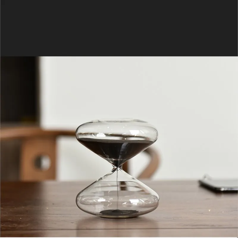 2Colors Creative Household Transparent Round Glass Hourglass Timer 30 Minutes Home Decor Desktop Decoration Hourglass 1PCS LF680