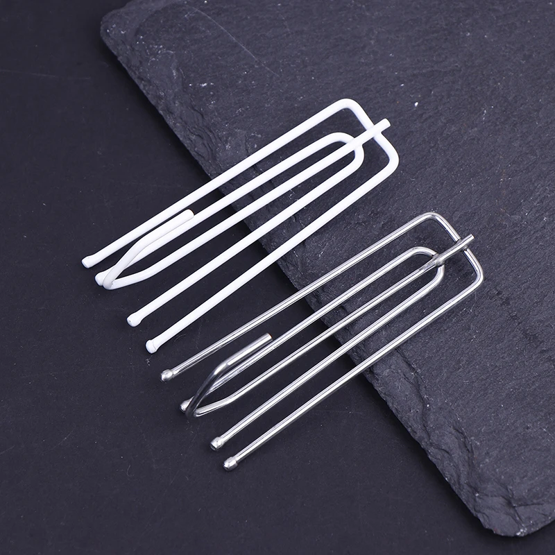 15Pcs Stainless Steel Four Fork Curtain Hanging Hooks Curtain Hooks Ring Clamp Tracks DIY Home Curtain Accessories