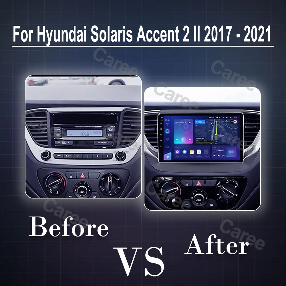 Android 15 Car Radio For Hyundai Solaris Accent 2 II 2017 - 2021 GPS Navigation Audio Stereo Video Multimedia Player AutoRadio