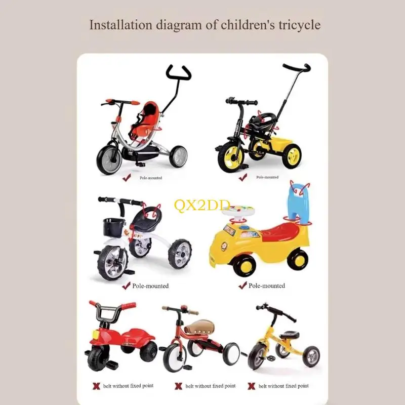 حزام أمان QX2D مصنوع من النايلون بخمس نقاط لكراسي تناول الطعام للأطفال الصغار، هيكل آمن للاستخدام الموثوق بمرور الوقت #5