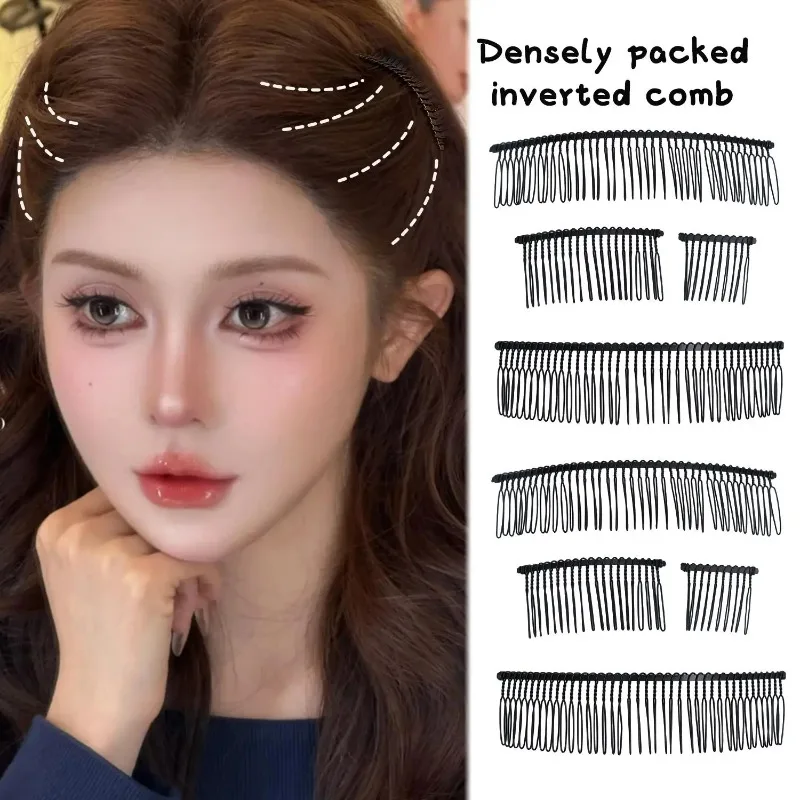 Matte Black Invisible U Shape Hair Finishing Comb Alloy Dense Teeth 10 20 40 Toothed Styling Clip for Bangs Flyaway Control Nape