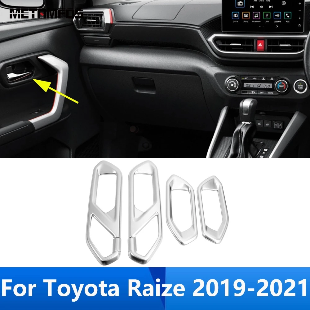 

Внутренняя дверная ручка, крышка чаши, отделка для Toyota Raize 2019 2020 2021, декоративная наклейка из углеродного волокна, аксессуары, Стайлинг автомобиля