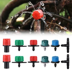 Adjustable 8-Holes Dripper 3/5mm 4/7mm Barbed Garden Drip Irrigation System Watering Emitter Potted Bonsai Plant Watering Device