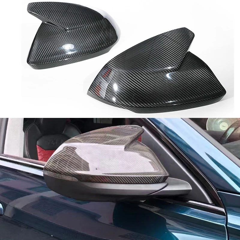 Real Carbon Fiber Car Mirror Caps RearView Side Mirror Covers for Lamborghini Urus Audi Q8 SQ8 RSQ8 With Lane Assit 2018+ Add on