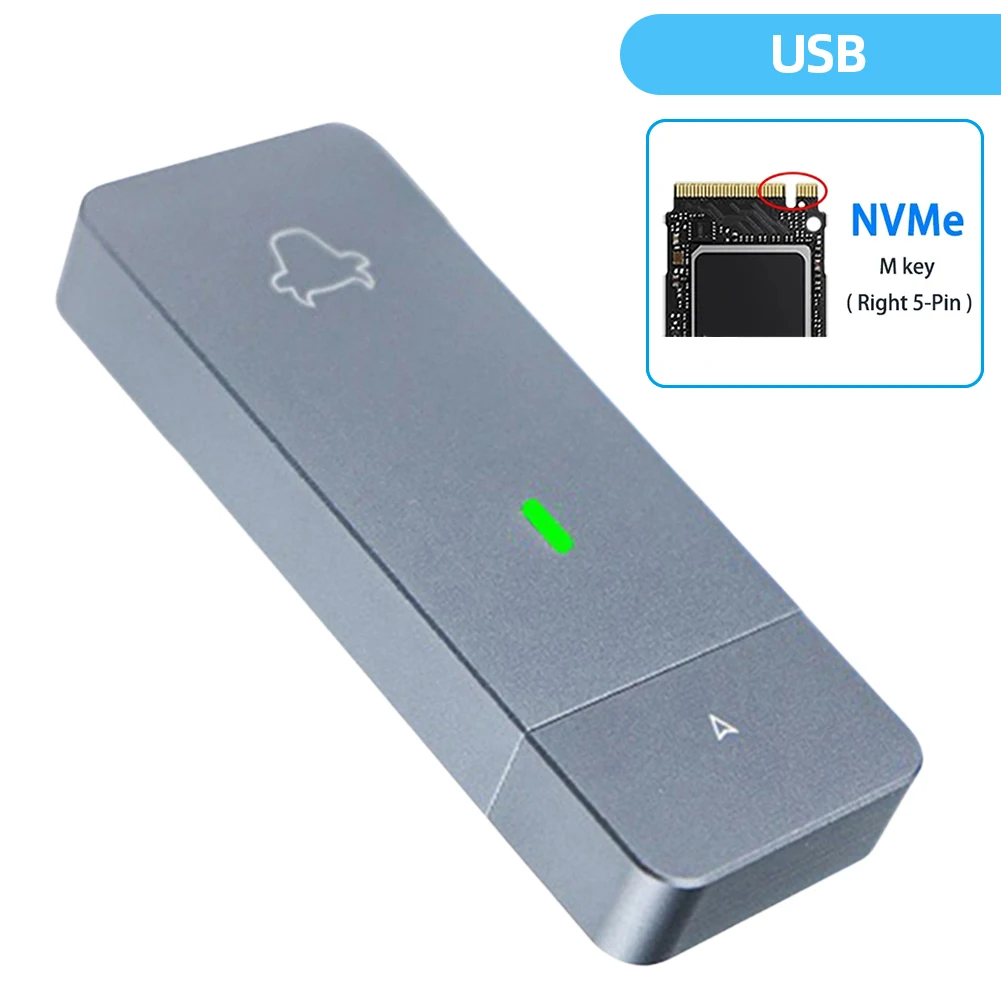 M.2 NVMe 2230 SSD Enclosure Case USB A USB C Adapter 10Gbps USB3.2 Gen2 Portable Box for M2 2230 NVMe SN740/530/PM991a/BG4/BC711